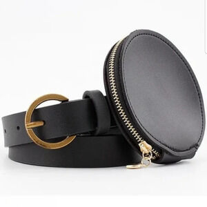 Black Circle Coin Purse Belt Bag